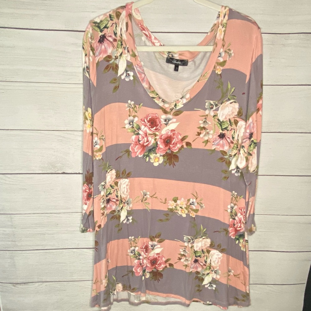 Pink and grey stripped